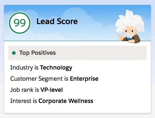 Lead Scoring Top Positives with Einstein